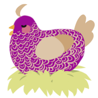 A plum and beige chicken with a double-lace pattern