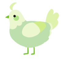 A gluppy and apple chicken with a head pattern