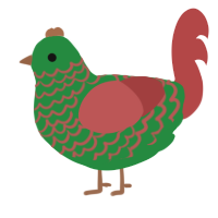 (unnamed), a viridian and red chicken with a lace pattern