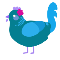 A sea and sky chicken with a neck-band pattern