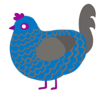 A sapphire and grey chicken with a lace pattern