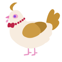 A cream and gold chicken