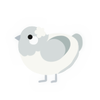 A white and silver chicken with a head pattern