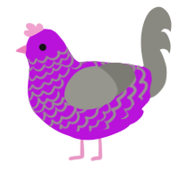 A amethyst and ash chicken with a lace pattern