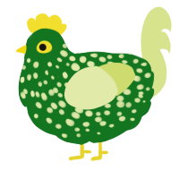 A leaf and lemon chicken with a speckle pattern