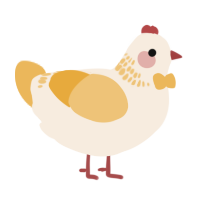 A cream and honey chicken with a neck-band pattern