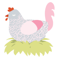 A mist and rose chicken with a double-lace pattern