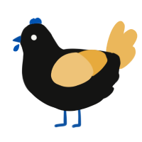 (unnamed), a black and honey chicken