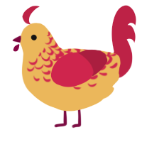 A honey and crimson chicken with a half-lace pattern