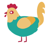 A turquoise and honey chicken with a head pattern