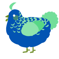 A ultramarine and spring chicken with a half-lace pattern