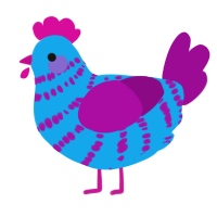 A sky and plum chicken with a bar pattern