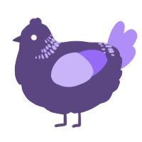 A overcast and lilac chicken with a neck-band pattern