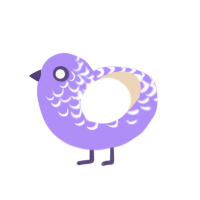 warp train uw-212, a lilac and cream chicken with a half-lace pattern