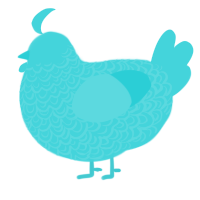 A aqua chicken with a double-lace pattern