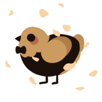 A black and brown chicken with a head pattern