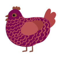 A wine and red chicken with a lace pattern
