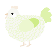 A white and apple chicken with a lace pattern