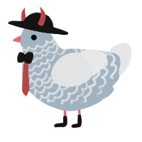 A bark and sable chicken with a lace pattern