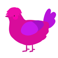 A fuchsia and amethyst chicken