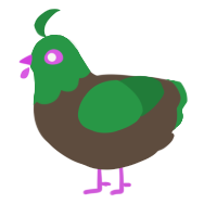 A bark and viridian chicken with a head pattern