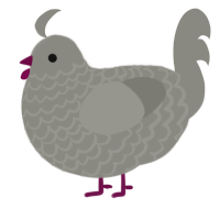A ash chicken with a lace pattern