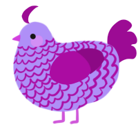 A lilac and plum chicken with a lace pattern