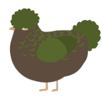 A bark and olive chicken with a half-lace pattern