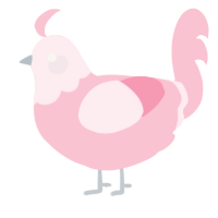 A rose chicken with a head pattern
