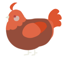 A russet and vermilion chicken with a head pattern