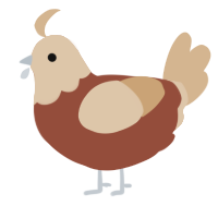 A russet and beige chicken with a head pattern
