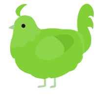 A grass chicken with a head pattern