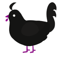 A black and sable chicken