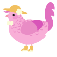A lavender and orchid chicken with a half-lace pattern