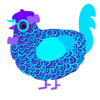 A overcast and cerulean chicken with a double-lace pattern