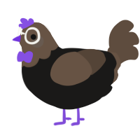 A sable and bark chicken with a head pattern