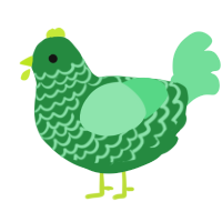 A viridian and spring chicken with a lace pattern