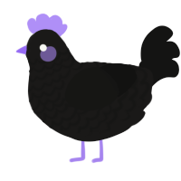 A sable and black chicken with a lace pattern