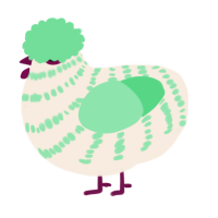 A cream and spring chicken with a bar pattern