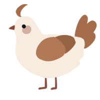 A cream and brown chicken