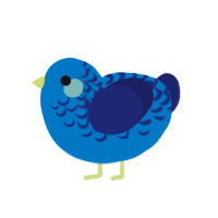 AY955, a sapphire and navy chicken with a half-lace pattern