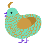 A mint and gold chicken with a lace pattern