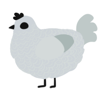 A mist and silver chicken with a double-lace pattern