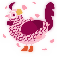 A rose and maroon chicken with a lace pattern