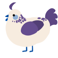 A cream and overcast chicken with a neck-speckle pattern