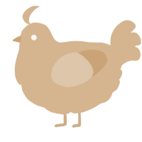 A beige chicken
