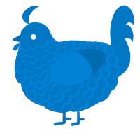 A sapphire chicken with a lace pattern