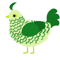 A apple and leaf chicken with a lace pattern