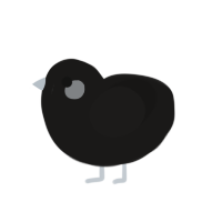 Rockin, a sable chicken