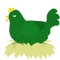 A leaf chicken with a speckle pattern